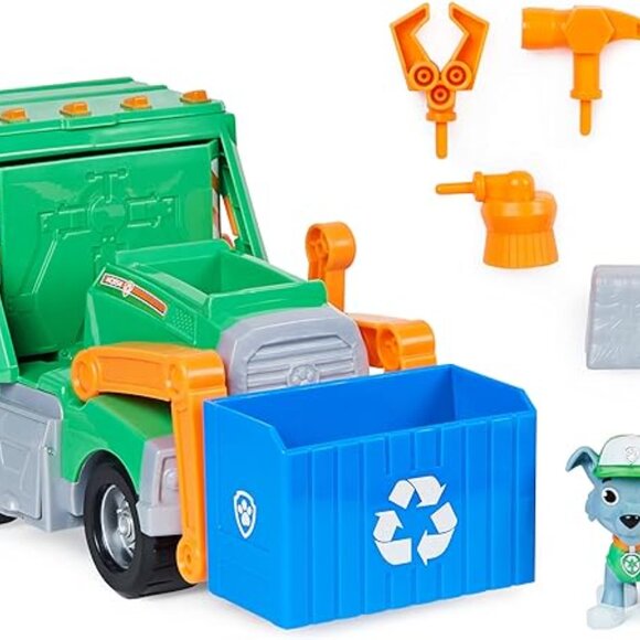 Paw Patrol, Rocky’s Reuse It Deluxe Truck with Collectible Toy Figure and 3 Tool - Picture 3 of 4